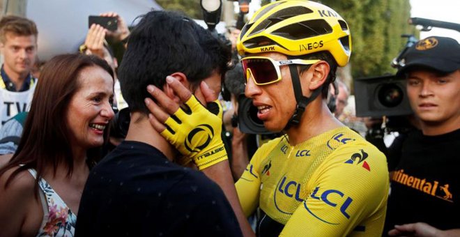 El ganador del Tour Egan Bernal.- EFE