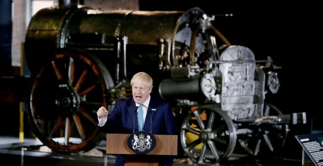 27.07.19 /  Boris Johnson  gesticula durante un discurso en Manchester. - Lorne Campbell, REUTERS