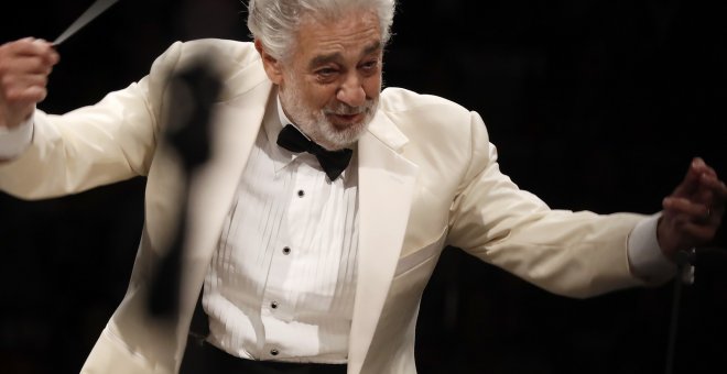 14/08/2019 - Plácido Domingo en La Orquesta Filarmónica de Los Ángeles en el Hollywood Bowl en septiembre de 2018.