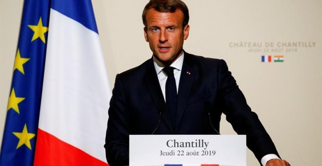 22/08/2019.- El presidente francés, Emmanuel Macron, este jueves. EFE/EPA/Pascal Rossignol