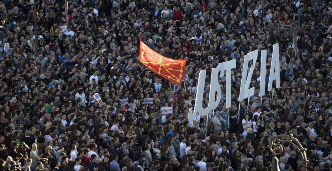 Imagen de archivo de una manifestación por el caso Altsasu. VILLAR LÓPEZ / EFE