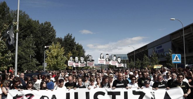 Una de las manifestaciones realizadas en solidaridad con los jóvenes de Altsasu. EFE