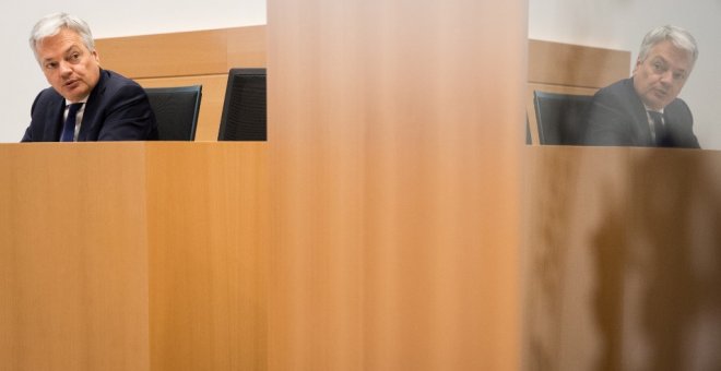 Didier Reynders, en una foto de marzo de 2019, en una comparecencia en el Parlamento belga, cuando ocupaba el cargo de ministro de Exteriores y de Defensa. AFP/Benoit Doppagne