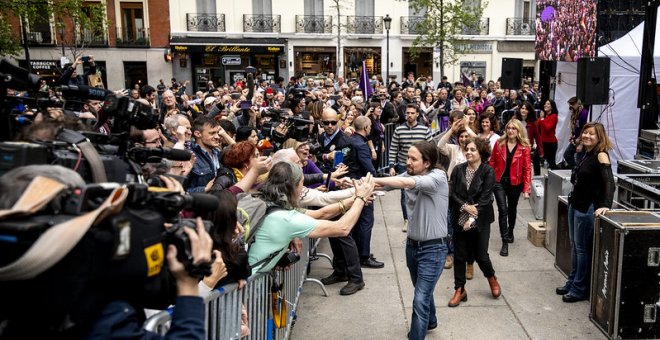 Pablo Iglesias durante un acto de campaña de las elecciones del 28 de abril / Podemos