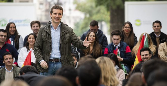 El líder del PP, Pablo Casado, en un acto de Nuevas Generaciones de Andalucía. Fuente: PP