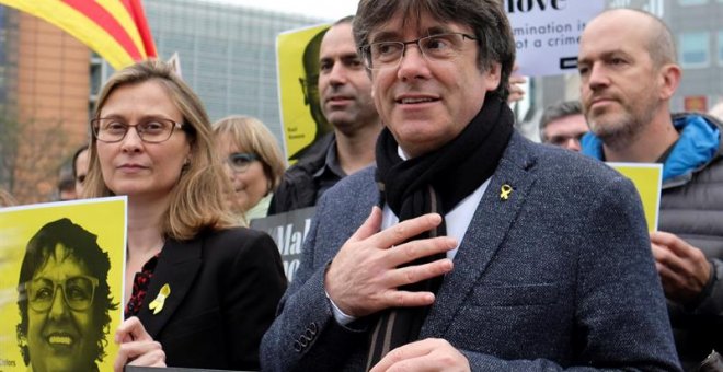 Carles Puigdemont, durante una marcha en Bruselas. - EFE