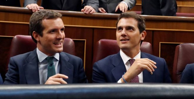 Los líderes del PP y Ciudadanos, Pablo Casado y Albert Rivera. EFE