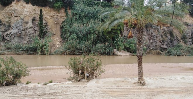 Aspecto del municipio de Blanca, en Murcia, y del río Segura tras el paso de la DANA. / Europa Press