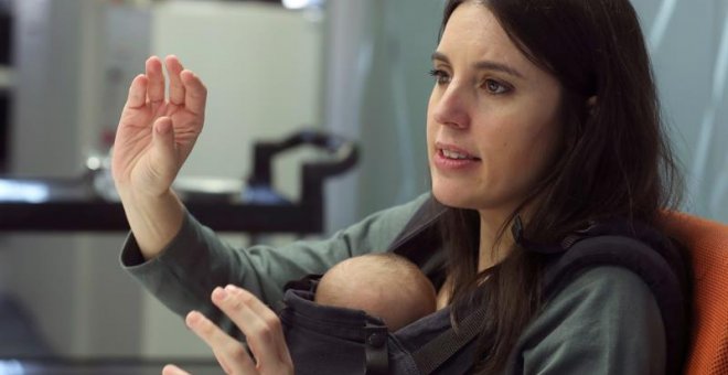 Irene Montero, en la entrevista con la Agencia Efe. / EFE/Ángel Díaz