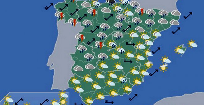 Previsión meteorológica para el viernes, primer día del puente de Todos los Santos. / AEMET-EFE