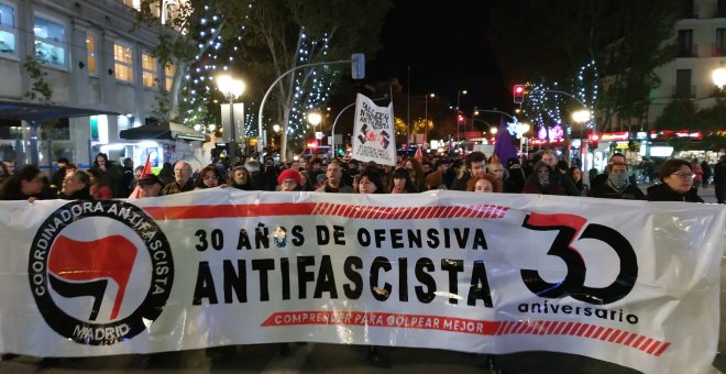 Manifestación antifascista en Madrid