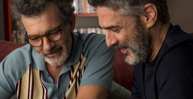 Antonio Banderas y Leonardo Sbaraglia, en 'Dolor y gloria', de Pedro Almodóvar, con diez nominaciones en los Premios Feroz.