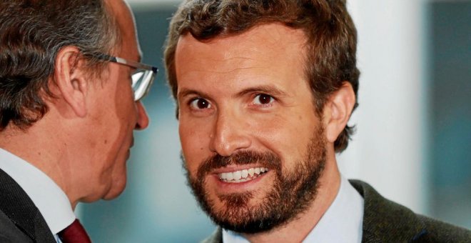 Alfonso Alonso, presidente del PP vasco, junto al líder de la formación a nivel nacional, Pablo Casado. EFE