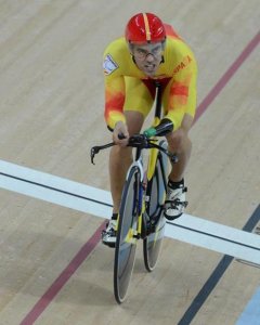 Alfonso Cabello durante la prueba del kilómetro en los Juegos Paralímpicos.