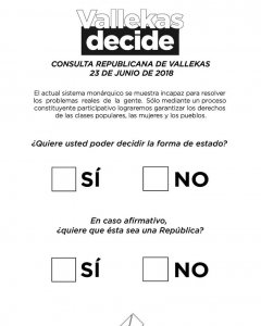 Papeleta de la consulta republicana. VALLEKAS DECIDE