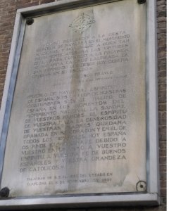 Placa con discurso de Franco.- FORO POR LA MEMORIA