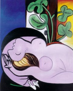 Un au fauteuil noir.- PICASSO