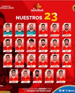 Los convocados para el Mundial de Rusia 2018.