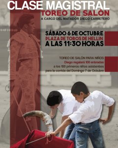 Cartel de los actos del fin de semana en la Plaza de Toros de Hellín.