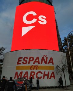 Imagen de la fachada de la sede de Ciudadanos este 10-N. Marta Monforte.