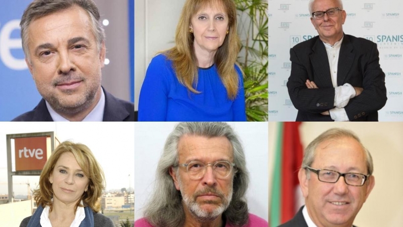 De izquierda a derecha, Jenaro Castro, Carmen Sastre, Ramón Colom, Elena Sánchez, José Manuel Martín Medem y Juan José Baños.