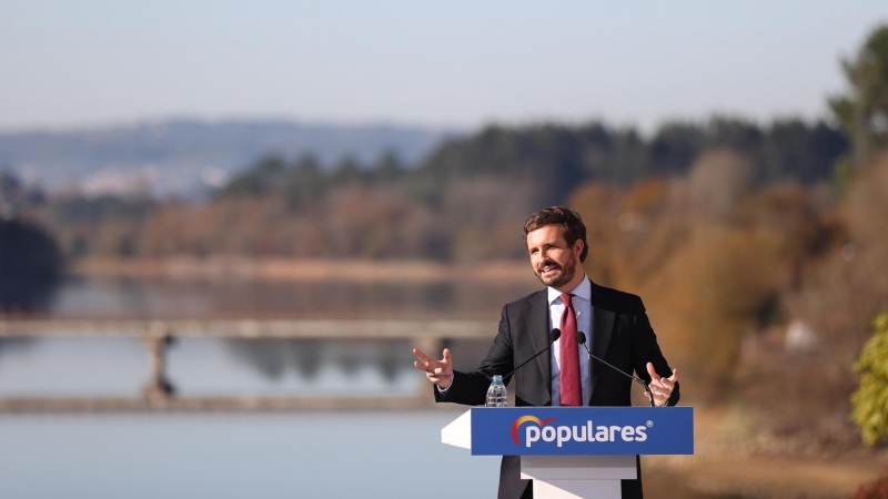 El presidente del PP, Pablo Casado, participa en la junta directiva provincial del partido en A Coruña.