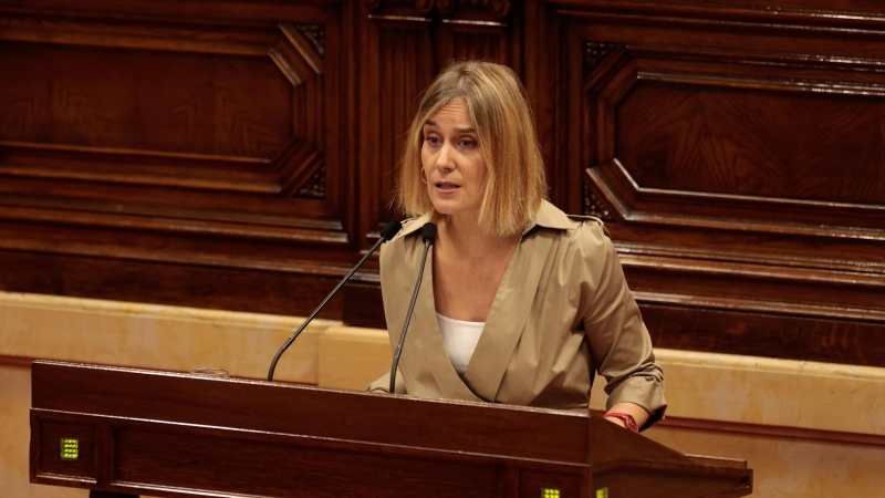 La presidenta del grup parlamentari d'En Comú Podem, Jéssica Albiach, durant el debat de política general al Parlament.