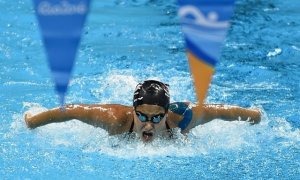 Yusra Mardini, nadando en los JJOO. / UNHCR