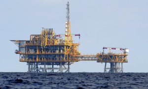 La plataforma del almacén de gas Castor, frente al Delta del Ebro. AFP/Lluis Gene