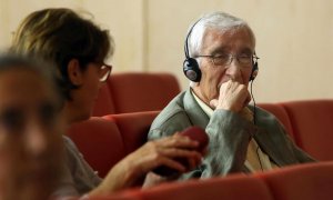 L'ex-tresorer de CDC Daniel Osàcar a l'Auditori de la Ciutat de la Justícia on se celebra l'última sessió del judici per l'espoli del Palau de la Música