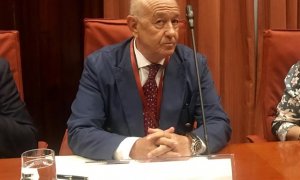 El exjefe de la Unidad de Asuntos Internos de la Policía, Marcelino Martín-Blas, durante su comparecencia ante la comisión de investigación del Parlament de Catalunya. EP