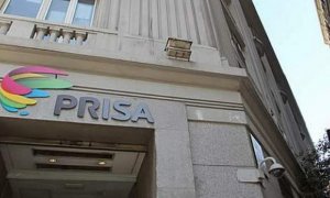 Entrada de la sede del Grupo Prisa, en la Gran Vía madrileña.