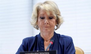 La expresidenta madrileña Esperanza Aguirre, durante su comparecencia en la comisión de corrupción de la Asamblea. / EFE