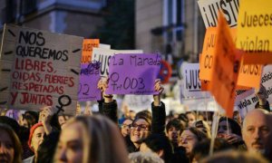 Manifestación en Madrid contra la justicia patriarcal por el juicio de la violación grupal de los Sanfermines de 2016. EFE