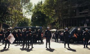 Operatiu de la Policia Nacional durant el 20-S a la seu de la CUP.