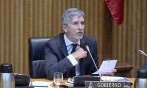 El ministro del Interior, Fernando Grande-Marlaska, durante su comparecencia en el Congreso de esta semana