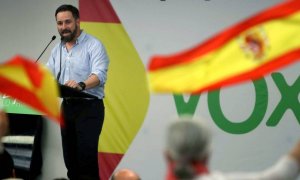 El presidente de Vox, Santiago Abascal, en un mitin de la formaci´pon ultra. EFE