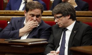 Oriol Junqueras y Carles Puigdemont en una fotografía de archivo. EFE