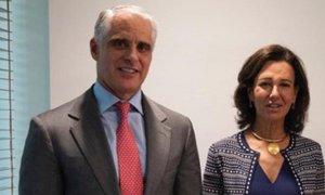 El banquero italiano Andra Orcel con la presidenta del Banco Santander, Ana Botín.