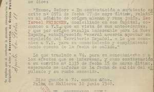 Orden de expulsión contra Leo Israel Fischer. Fotografía cedida por los comisarios de la exposición.