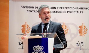 El ministro del Interior, Fernando Grande-Marlaska, en un acto organizado por el Centro de Altos Estudios Policiales en colaboración de la Oficina Nacional de Igualdad de Género de la Policía Nacional. /EFE