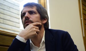 Ernest Urtasun, número 3 de les llistes d'Unidas Podemos Cambiar Europa de cara a les eleccions europees d'aquest 26 de maig. MARIA RUBIO