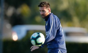 Lionel Messi, durante un entrenamiento con Argentina. - EFE