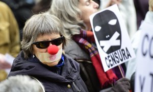 Imagen de archivo de una protesta contra la 'ley Mordaza' en Madrid. - AFP