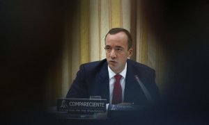 Francisco Martínez, secretario de Estado de Interior con el ministro Jorge Fernández Díaz, en una comparecencia en el Congreso de los Diputados. EFE