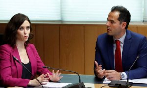 Pacto de Gobierno en la Comunidad de Madrid entre Isabel Díaz Ayuso (PP) e Ignacio Aguado (Cs). / EFE