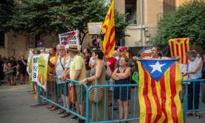 Manifestación contra la monarquía en el Palacio de la Almudaina. EFE