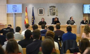 Una de las sesiones del juicio celebrado en la Audiencia Nacional contra los jóvenes de Altsasu. EFE