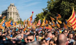 Imagen de archivo de la manifestación de la Diada de 2019. AFP/Óscar J.Barroso