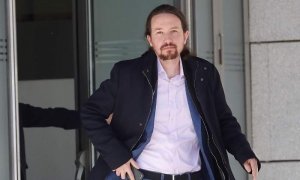 Pablo Iglesias sale de la Audiencia Nacional. EFE/Archivo